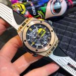 NEW Hublot Big Bang Unico Golf Replica Watch Rose Gold Gummy Strap